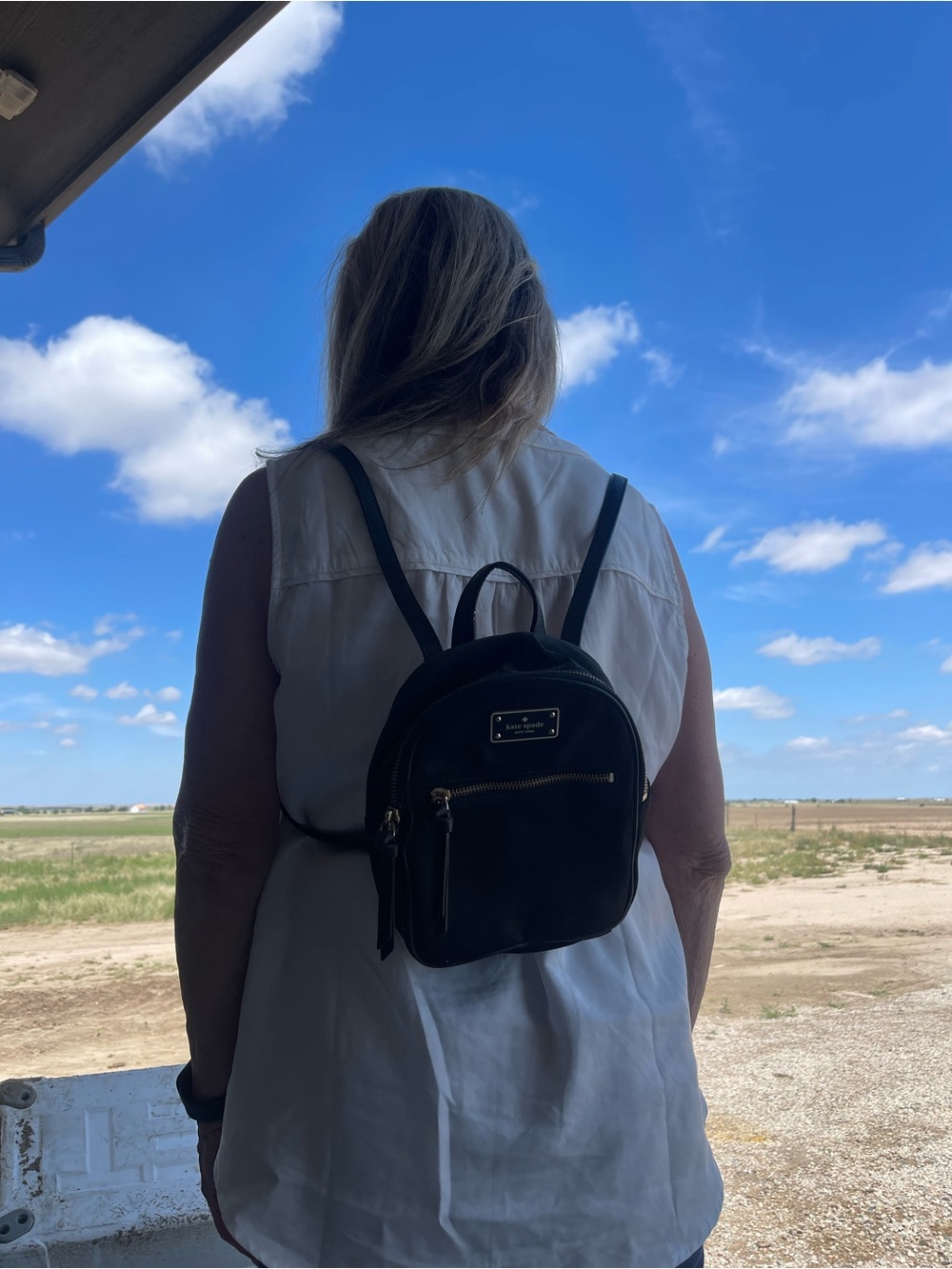 kate spade Black Mini Backpack with Gold Hardware